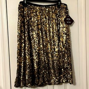 🔥🔥🔥 gold Ava & Viv gold sequin skirt